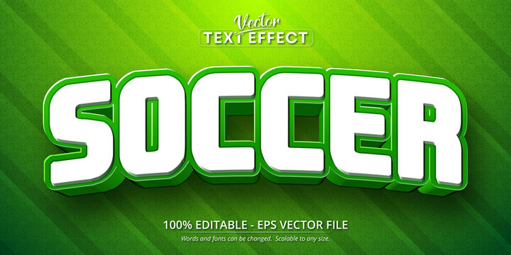 Soccer text, cartoon style editable text effect