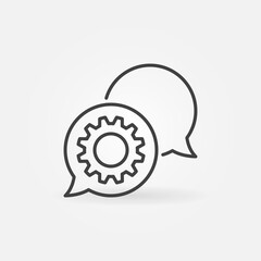 Poster - Speech Bubbles with Gear outline vector concept icon or design element