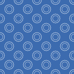 Poster - Seamless Cog Wheel or Gear vector concept pattern with blue background
