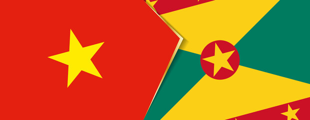 Canvas Print - Vietnam and Grenada flags, two vector flags.