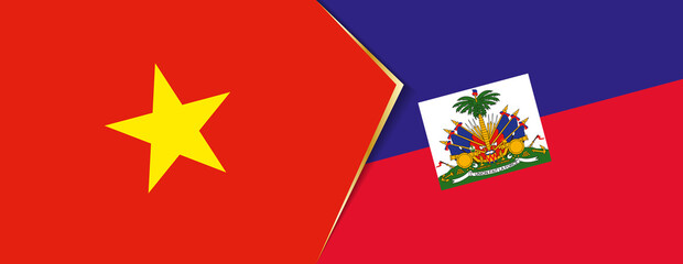 Canvas Print - Vietnam and Haiti flags, two vector flags.