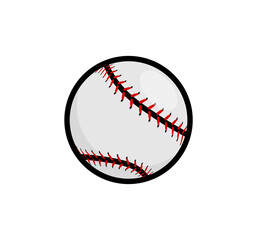 Wall Mural - Baseball stitches softball vector icon. Baseball ball icon simple flat sign