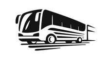 Sightseeing Bus Emblem On White Background