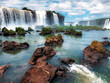 waterfall and rocks iguazu falls 