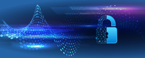 Fototapete - Data protection, privacy, and internet security concept. Cybersecurity for business and internet project. Vector illustration of a data security services.
