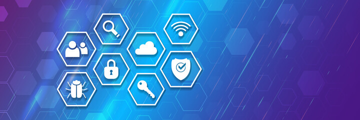 Poster - Data protection, privacy, and internet security concept. Cyber security for business and internet project. Vector illustration of data security services.