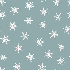 Wall Mural - Lovely hand drawn christmas seamless pattern, creative doodle background with vintage colors, great for wrapping, textiles, banners, wallpapers - vector design