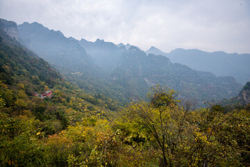 Wall Mural - Amazing autumn landscape at Wudang Mountain.