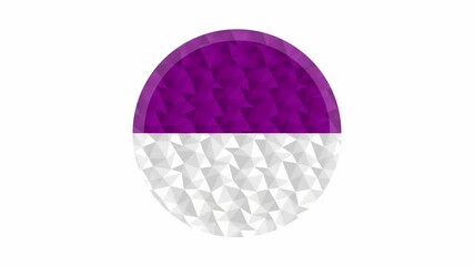 Wall Mural - Round badge or button Gujarat low poly flag with lightening on the edge animated video