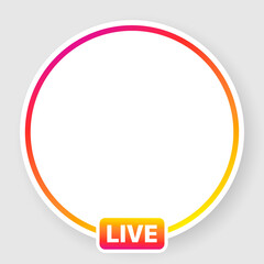 Poster - Social media avatar user frame. Live video streaming.