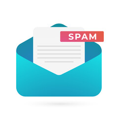 Poster - spam email vector icon concept. malware spreading virus, scam and fraud mail. irrelevant unsolicited