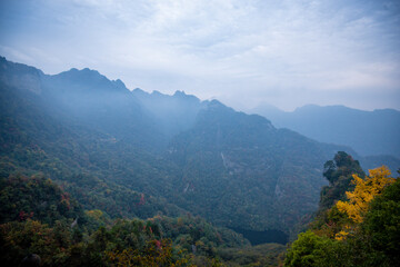 Street view local visitor and tourist Wudang shan Mountains.