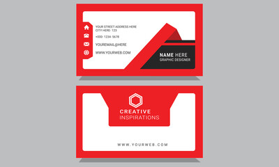 Wall Mural - Creative corporate professional and modern red with black business card design.