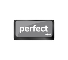 Aufkleber - perfect word, keyboard with computer key button