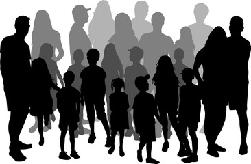 Poster - Vector silhouette of family.