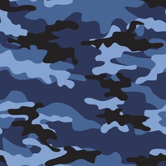 Digital camouflage seamless pattern. Military texture. Abstract army or hunting masking ornament. Classic background. Vector design illustration.