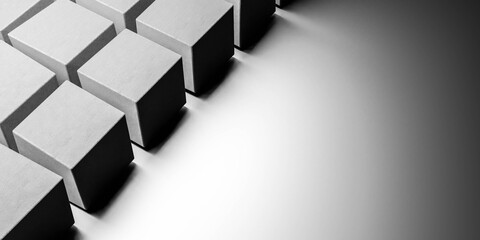 Poster - abtract white cubes modern futuristic design 3d render illustration