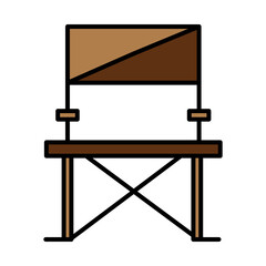 Poster - folding chair line and fill style icon vector illustration design