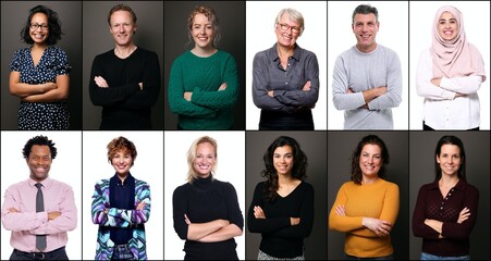 Canvas Print - Group of happy commercial people smiling