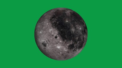 Wall Mural - natural satellite of the world: moon, luna, lunar. beautiful texture and moonlight in green screen. 