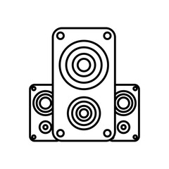 Canvas Print - speakers party sound line style icon