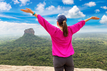 Sticker - Woman and Lion Rock in Sigiriya