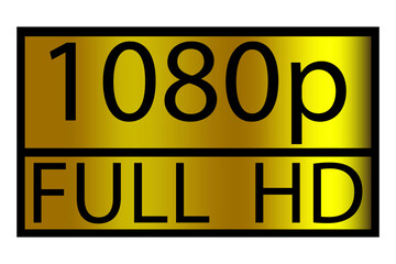 Poster - Modern flat icon with black 1080 full on golden background for web design. Vector icon. Stock image. EPS 10.
