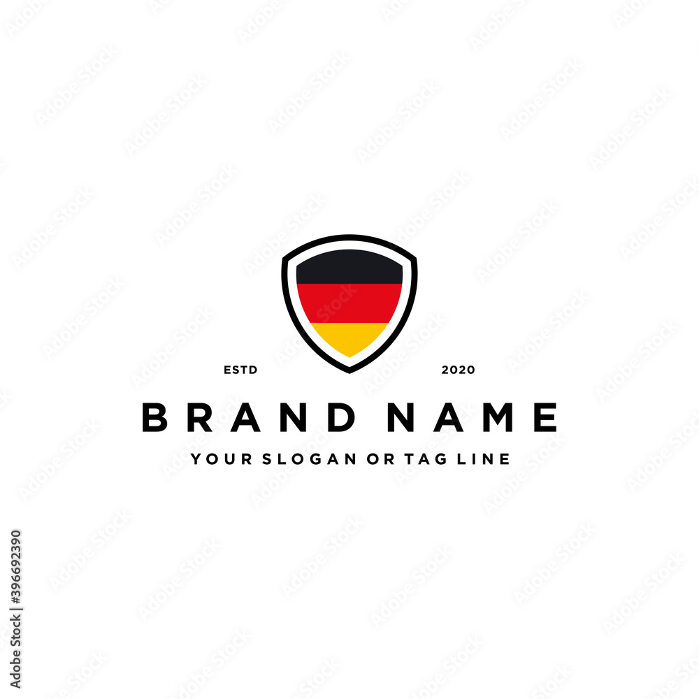 Logo German Sign German flag shield logo design vector Stock Vector | Adobe Stock