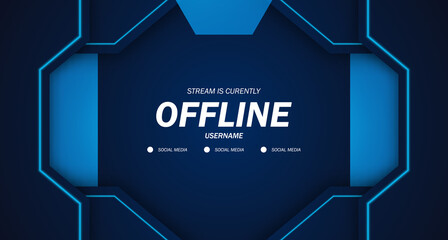 modern twitch background screensaver offline stream gaming dark blue future technology door background