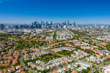 Fototapeta  - Aerial photo of Melbourne CBD and luxury homes