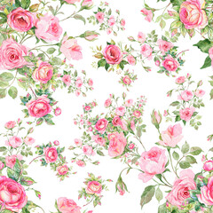 Lovely seamless floral pattern delicate roses