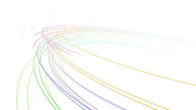 Line Curve Wave Arts colorful stream 3D illustration background.