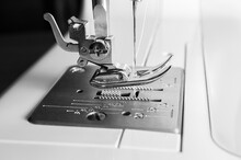 Parts Of A Household Sewing Machine Close-up.