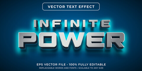 Wall Mural - editable text effect - glowing power text style