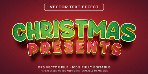 Wall Mural - editable text effect - holiday gifts text style