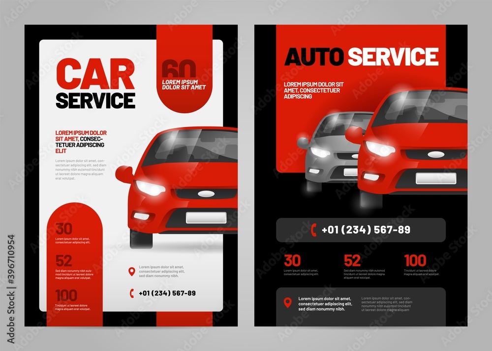 Vector layout design for car service and repair. Adapt to poster, flyer ...