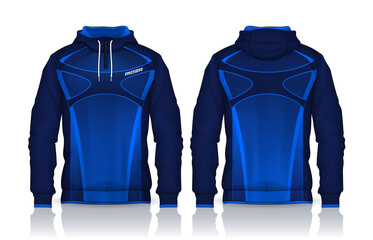 Hoodie shirts template.Jacket Design,Sportswear Track front and back view.