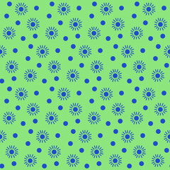 Poster - Seamless geometric pattern with the image of dots, balls, bulbs, lights. Vector New Year design for web banner, business presentation, brand package, fabric, print, wallpaper.