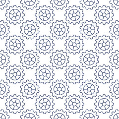 Poster - Vector Seamless Cog Wheel or Gear concept minimal pattern