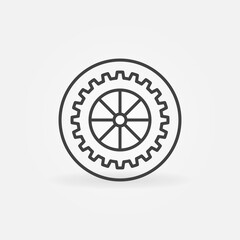 Poster - Gear in Circle outline vector concept icon or design element