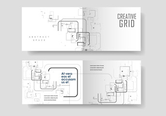 Poster - Modern leaflet template with abstract pattern. Brochure template for promotion design. Business advertising promotion