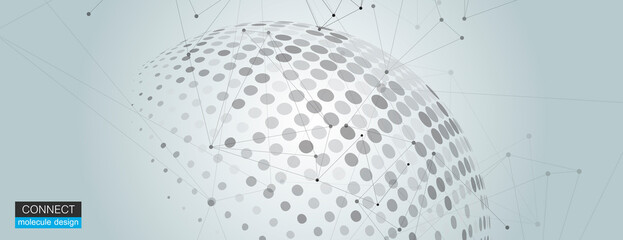 Fototapete - Vector halftone circle. Modern artistic illustration pattern. Graphic element banner background