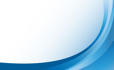 Wall Mural - Blue wave smooth curve banner vector background with copy space for text.