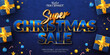© DesignVectX - Super christmas sale text, golden color style editable text effect