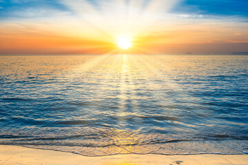 sea sunset with sunset sun on sunset clouds