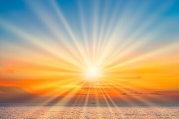 sea sunset with sunset sun on sunset clouds