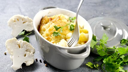 Sticker - baked  cauliflower with cream and cheese