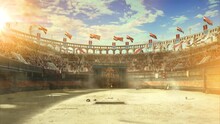 Ancient Arena Animation. Ancient Greece, Vintage Arena. Animation Inside The Old Arena