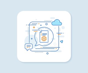 Aufkleber - Technical documentation line icon. Abstract square vector button. Instruction sign. Technical documentation line icon. Speech bubble concept. Vector