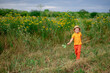© Any Grant - happy baby boy running across the field in summer, a child's lifestyle